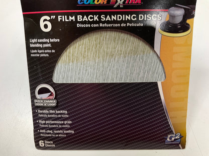 Color Extra CX11135  6'' Performance Film Back Sanding Discs, 6-pack, P800 Grit