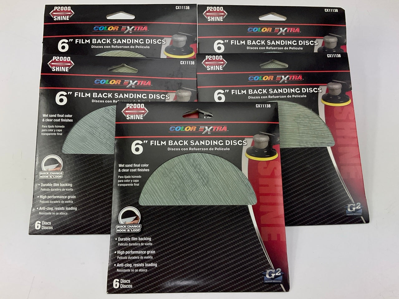30 Discs - Color Extra CX11138 6'' Film Back Sanding Discs, 2000 Grit