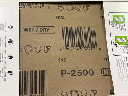 (2) Pack Of 5 Color Extra WET/DRY Sandpaper Sheet 9''X11'' P2500 2500 Grit Shine
