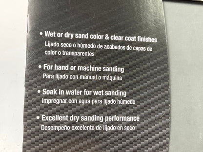 (2) Pack Of 5 Color Extra WET/DRY Sandpaper Sheet 9''X11'' P2500 2500 Grit Shine