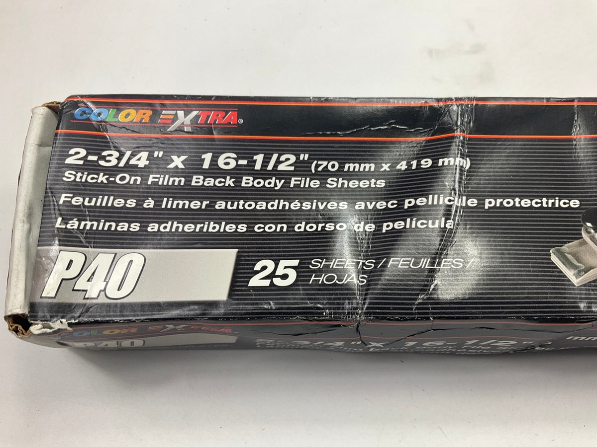 (25) Color Extra CX12040G2 2-3/4'' 16-1/2'' , P40 Grit Sandpaper Sheets