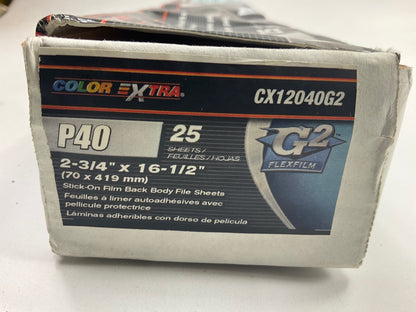 (25) Color Extra CX12040G2 2-3/4'' 16-1/2'' , P40 Grit Sandpaper Sheets
