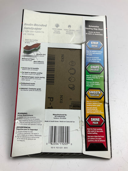Color Extra CX161000G2 25 Sheets 5.5''x9'' Wet Or Dry, 1000 Grit Sandpaper Sheets