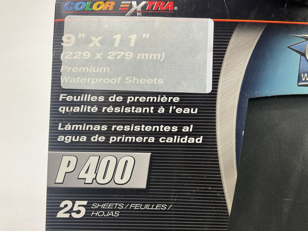 Color Extra CX16400G2 Sandpaper Sheets 9''x11'', 25 Sheets, Waterproof, P400 Grit