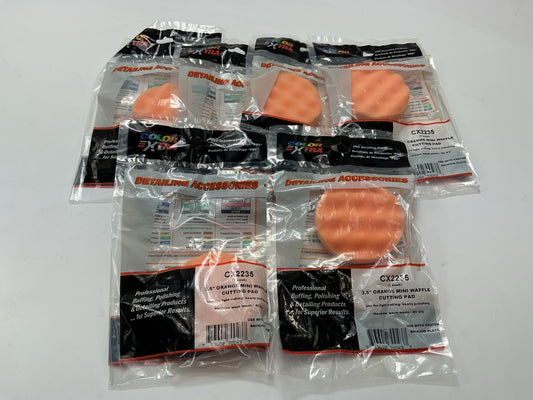 (6) Color Extra CX2235 3.5'' Mini Waffle Cutting Polishing Buffing Pad Bonnet