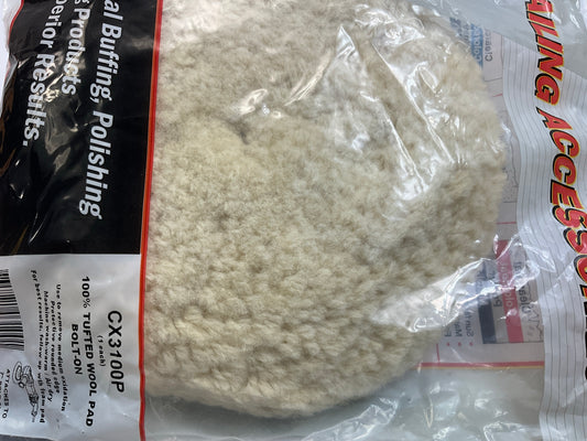 Color Extra CX3100P Polishing Buffing Pad Bonnet 100 % Tufted Wool For 7'' Plate