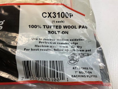 Color Extra CX3100P Polishing Buffing Pad Bonnet 100 % Tufted Wool For 7'' Plate