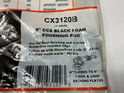 Color Extra CX3120B Polishing Buffing Pad Bonnet 8'' CCS Black Foam Finishing Pad