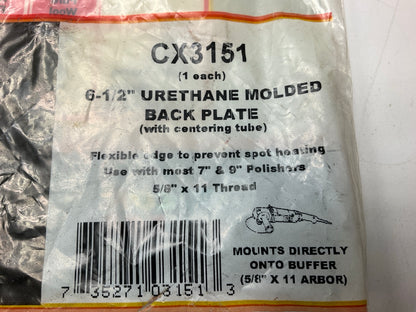 Color Extra CX3151 Polisher 6-1/2'' Urethane Molded Back Plate 5/8'' X 11 Arbor