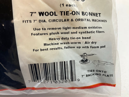 Color Extra CX3203 7'' Wool Tie Onorbital Buffer Pad Bonnet