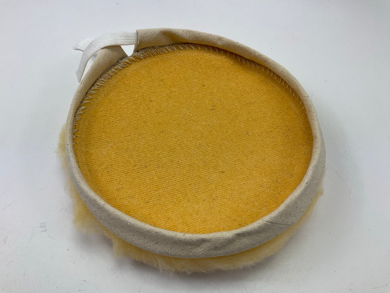 Color Extra CX3204 Polishing Buffing Pad Bonnet - 8'' Wool Tie-On Bonnet