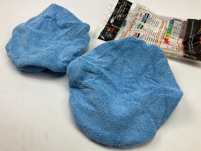 NEW 9'' - 10'' Terry Microfiber Bonnet Orbital Car Buff Bonnet Pads (PAIR)