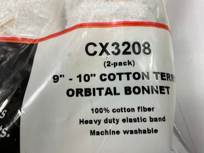 12 Pcs Total - 9'' - 10'' Cotton Terry Orbital Bonnet Polishing Buffing Pad