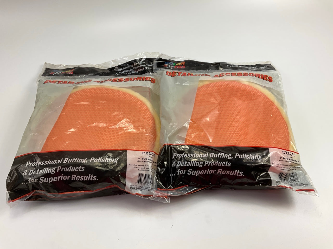 (2) Color Extra CX3210 9'' Bug Wash Mitt (Bug Scrubber On One Side)