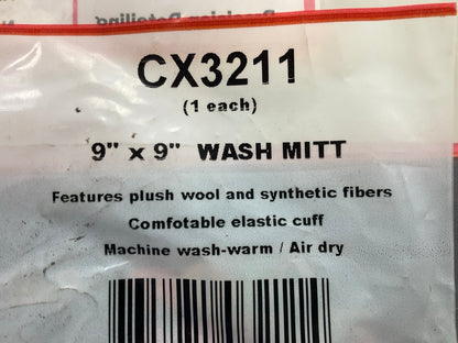 Color Extra CX3211 Car Wash Washing 9'' X 9'' Wash Mitt, Synthetic Wool