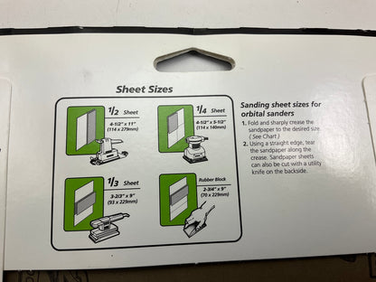 PACK Of 4 Color Extra CX8228 WET/DRY Sandpaper Sheet P400 400 Grit Smooth 9''X11''