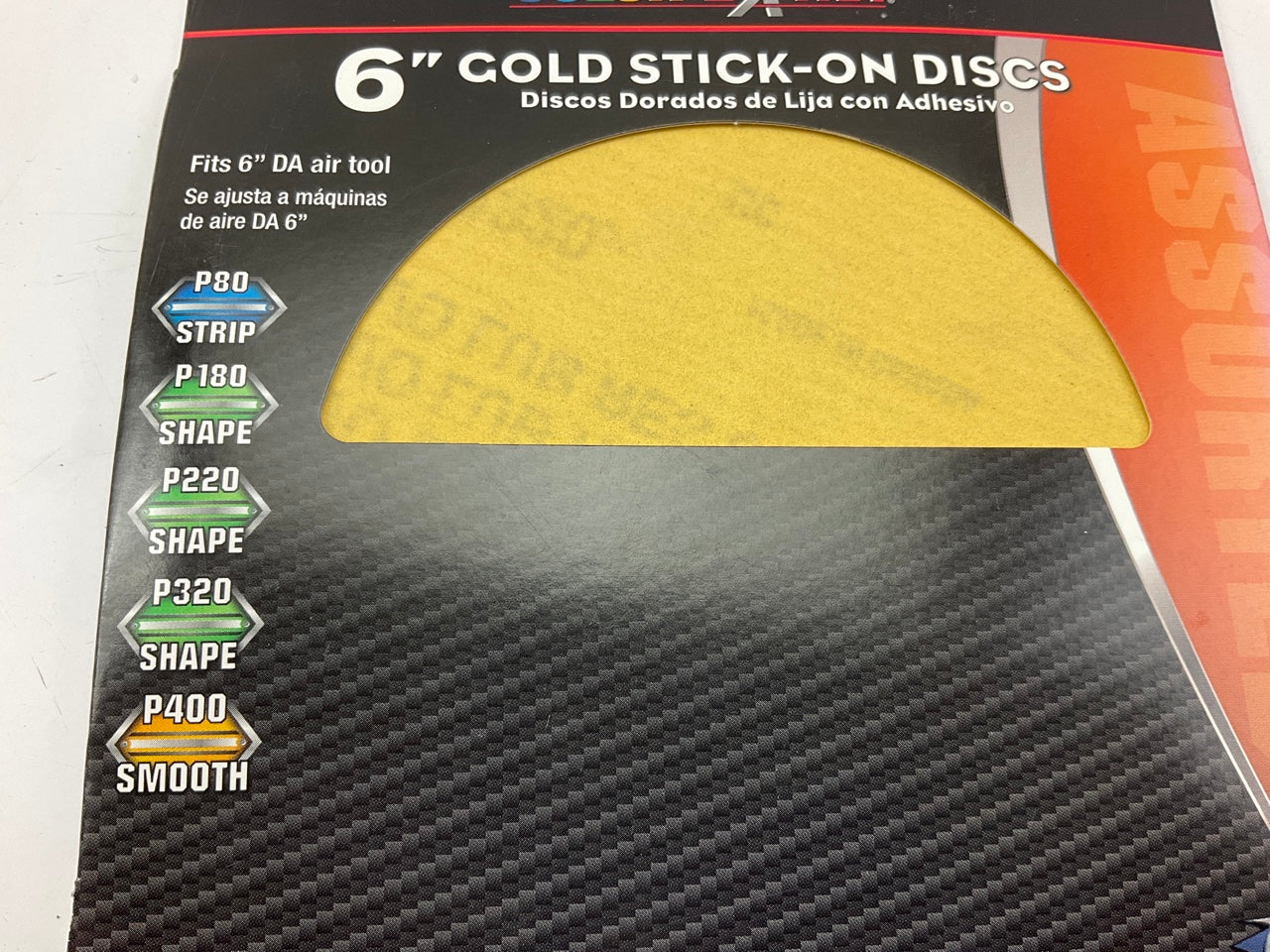 (2) Pack Of 5 - Color Extra CX8239 6'' Gold Stick-On Discs Assorted Grits