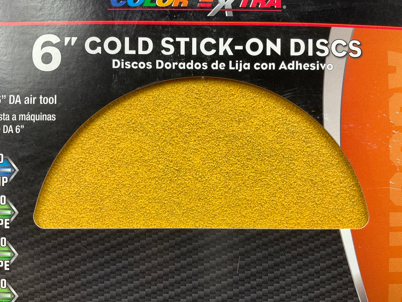 Pack Of 5 - Color Extra CX8239 6'' Gold Stick-On Discs Assorted Grits