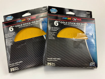 50 Discs - Color Extra CX8251 6'' Gold Stick-on Sanding Discs P80 80 Grit Stick