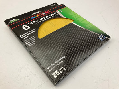 Color Extra CX8253 6'' Gold Stick On Sanding Discs, 220 Grit - 125 Pack