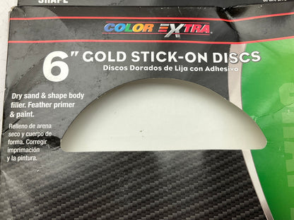 Color Extra CX8253 6'' Gold Stick On Sanding Discs, 220 Grit - 25 Pack
