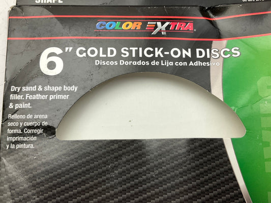 Color Extra CX8253 6'' Gold Stick On Sanding Discs, 220 Grit - 25 Pack