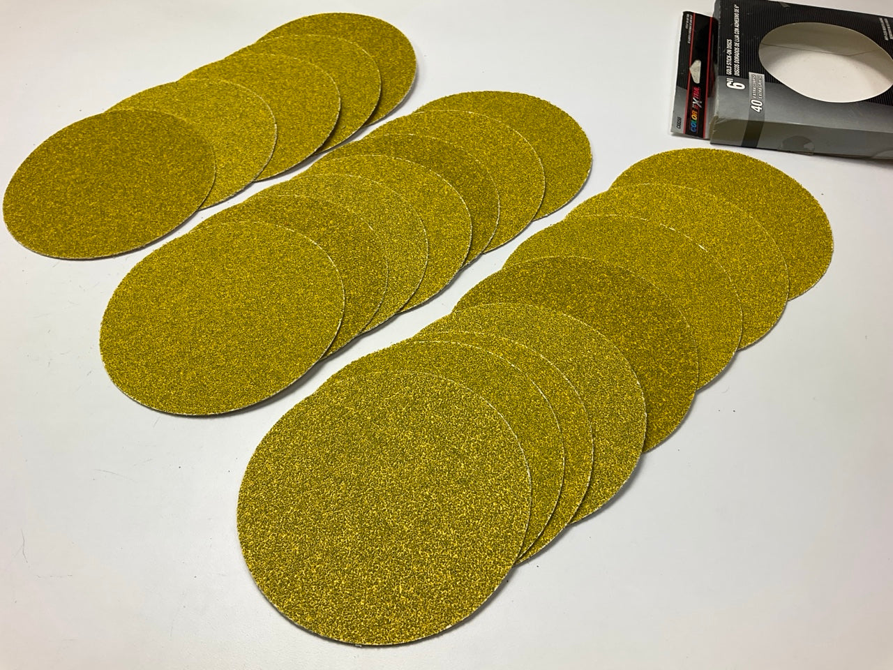 20 Discs - Color Extra CX8255 Gold Stick-On PSA 6'' Sanding Discs, 40 Grit Coarse