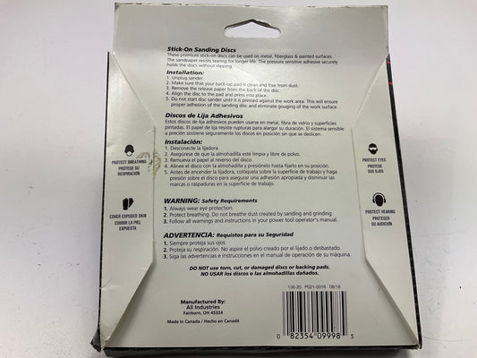 Pack Of 25 - Color Extra CX8256 6'' Gold Stick-On Discs P120 Shape