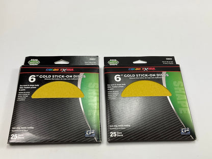 50 Discs - Color Extra CX8257 6'' Gold Stick-On PSA Sanding Discs, P220 Grit
