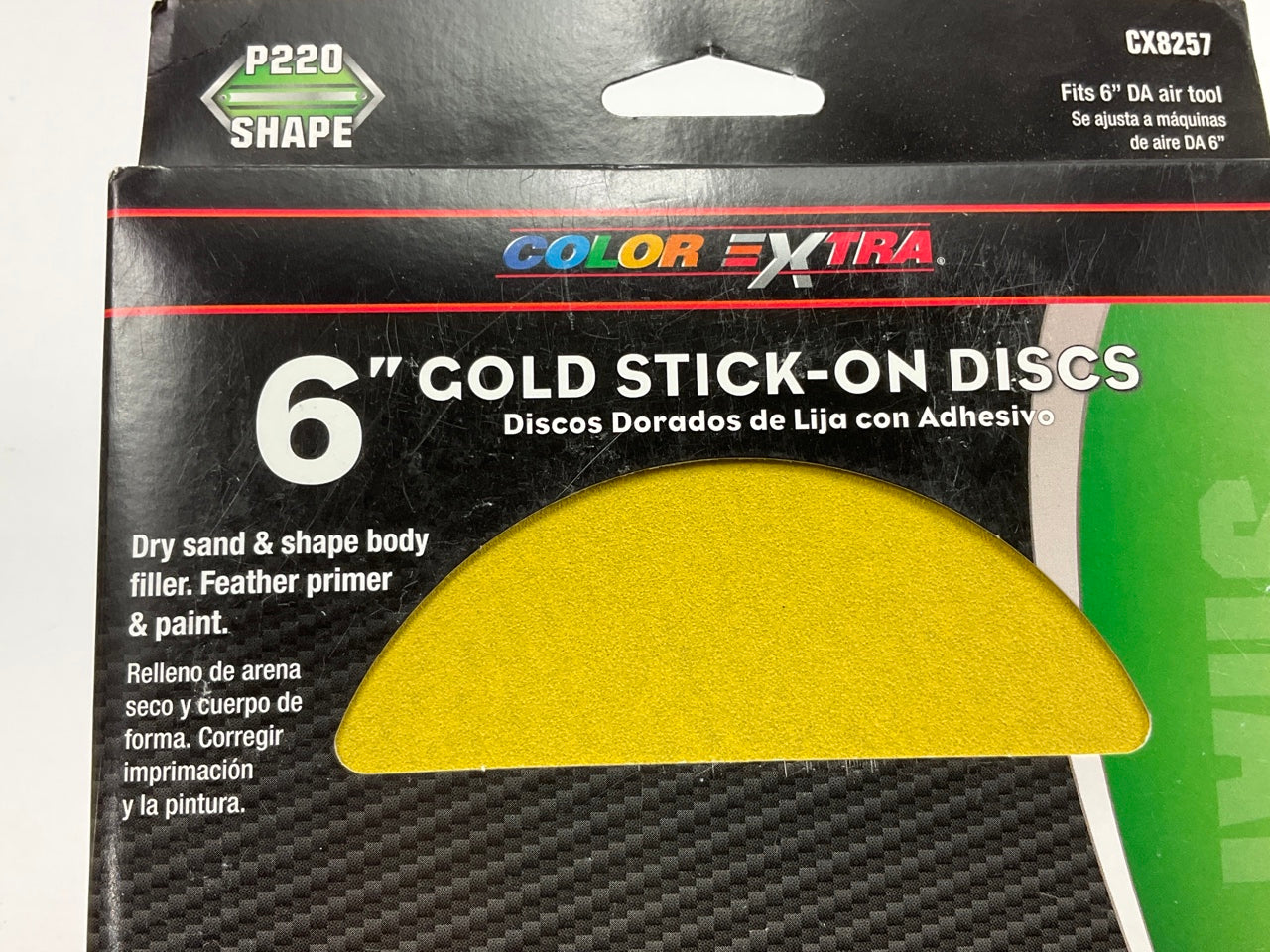 50 Discs - Color Extra CX8257 6'' Gold Stick-On PSA Sanding Discs, P220 Grit