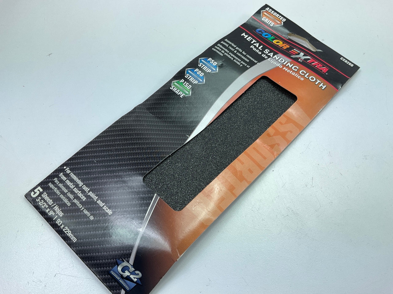 Pack Of 5 - Color Extra CX8260 Metal Sanding Cloths 3-2/3'' X 9'' - Assorted Grits