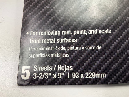 Pack Of 5 - Color Extra CX8260 Metal Sanding Cloths 3-2/3'' X 9'' - Assorted Grits