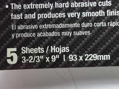 (2) Pack Of 5 Color Extra WET/DRY Sandpaper Sheets 320 Grit Shape 3-2/3''X9''