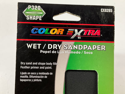 Pack Of 5 Color Extra CX8265 WET/DRY Sandpaper Sheets 320 Grit Shape 3-2/3''X9''