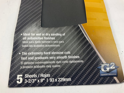 Pack Of 5 Color Extra CX8267 WET / DRY Sandpaper Sheets P600 Grit 3-2/3'' X 9''
