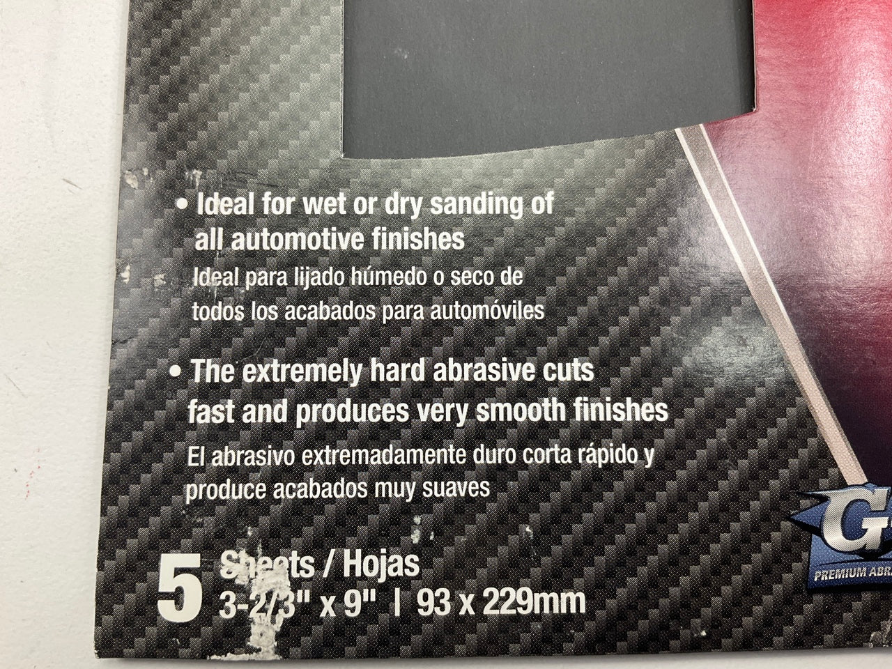 Pack Of 5 Color Extra CX8269 WET/DRY Sandpaper Sheets 1500 Grit Shine 3-2/3''X9''