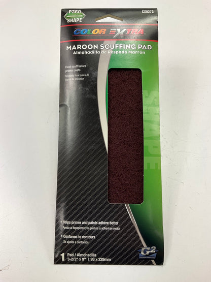 Color Extra CX8273 Maroon Scuffing Pads 3-2/3'' X 9'' P360 Shape 360 Grit