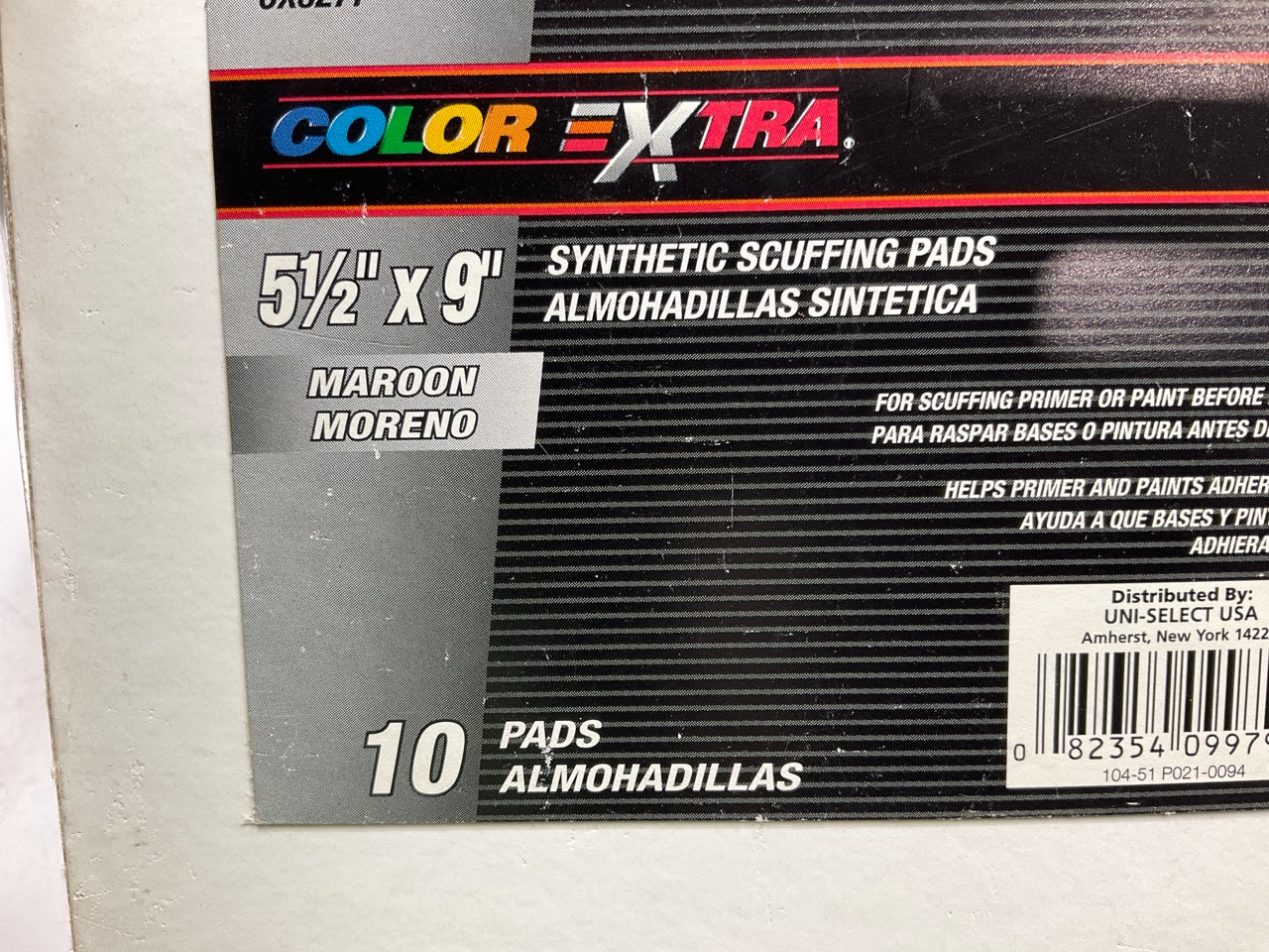 (10) Color Extra CX8277 5-1/2'' X 9'' Synthetic Scuffing Pads, Maroon