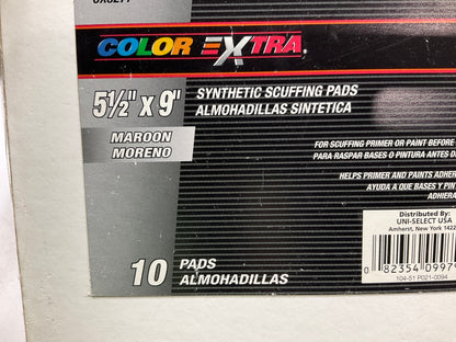 (10) Color Extra CX8277 5-1/2'' X 9'' Synthetic Scuffing Pads, Maroon