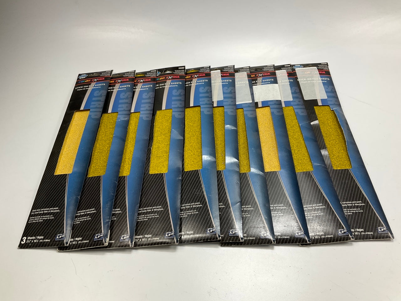 Pack Of 30, Color Extra CX8280 Stick-On File Sheets 40 Strip Grit 2-3/4''X16-1/2''