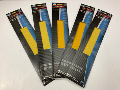 5 PACKS - Color Extra CX8281 Stick-on File Sheets 80 Grit Strip 2-3/4''X16-1/2''