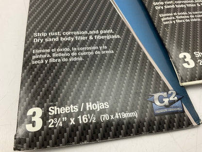 5 PACKS - Color Extra CX8281 Stick-on File Sheets 80 Grit Strip 2-3/4''X16-1/2''