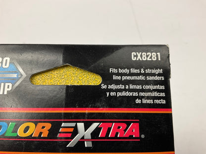 5 PACKS - Color Extra CX8281 Stick-on File Sheets 80 Grit Strip 2-3/4''X16-1/2''