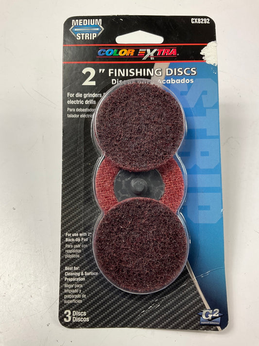 Pack Of 3 - Color Extra CX8292 2'' Finishing Abrasive Sanding Discs MEDIUM GRIT