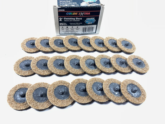 Pack Of 23 - Color Extra CX8296 2'' Finishing Discs COARSE GRIT
