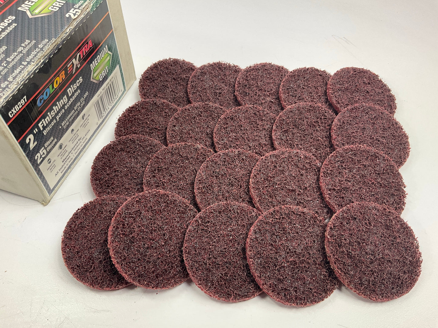 (x20) Color Extra CX8297 2'', Medium Grit Finishing Sanding Discs Surface Prep.
