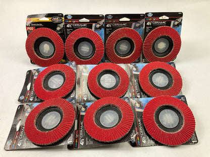 10 PACK - Color Extra CX8315 4-1/2'' Ceramic Flap Discs, P60 60 Grit