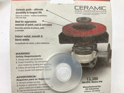 10 PACK - Color Extra CX8315 4-1/2'' Ceramic Flap Discs, P60 60 Grit