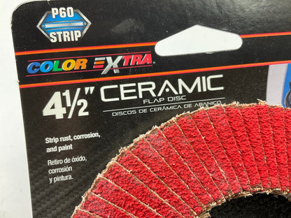 10 PACK - Color Extra CX8315 4-1/2'' Ceramic Flap Discs, P60 60 Grit