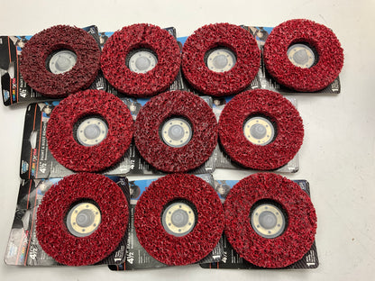 10 PACK 4-1/2'' Strip Clean Disc Rust Paint Welding Spatter Removal Angle Grinder